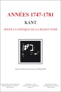 Kant : les années 1747-1781